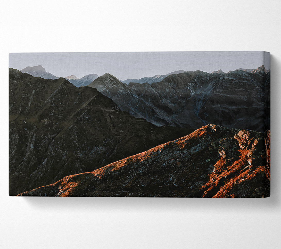  A Canvas Print of Crimson Mountain Shadows Canvas Art