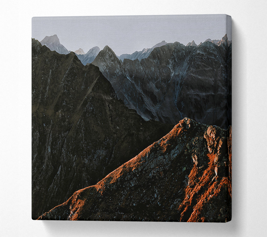  A Canvas Print of Crimson Mountain Shadows Canvas Art