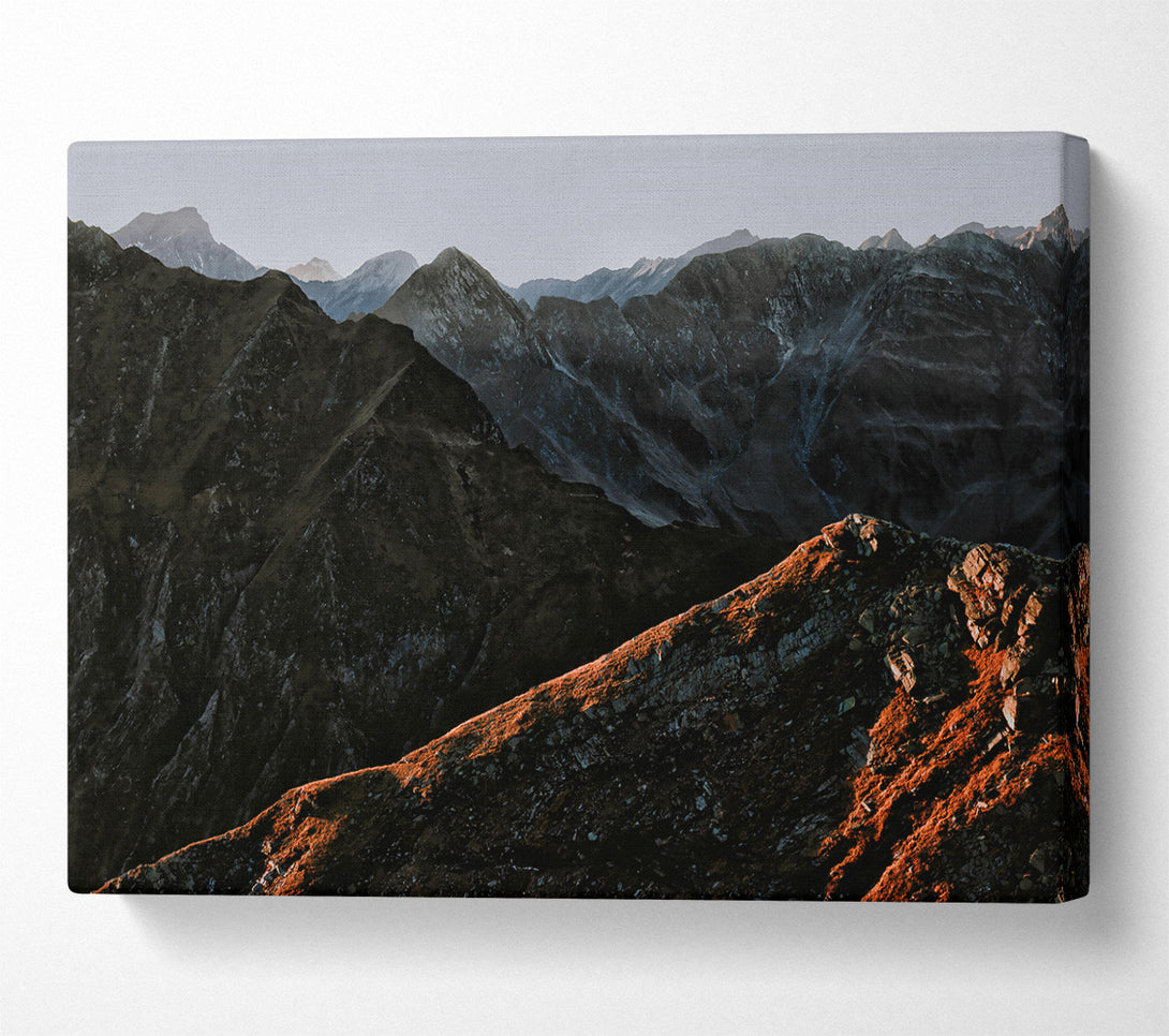  A Canvas Print of Crimson Mountain Shadows Canvas Art