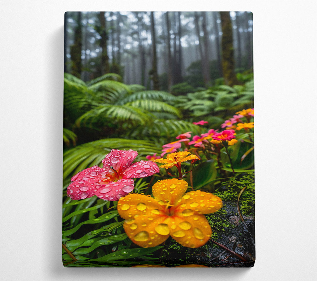  A Canvas Print of Golden Dewy Blooms Canvas Wall Art