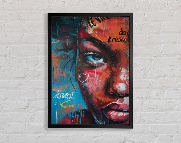 Close Up Face Urban Framed Print