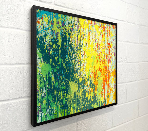 Yellow Splashes On Teal