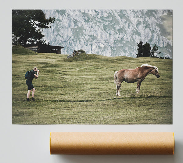 Green Mountain Horse Print