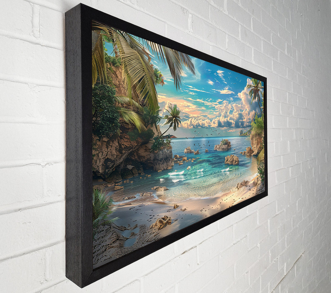  A Canvas Print of Azure Coastal Serenity Canvas Art