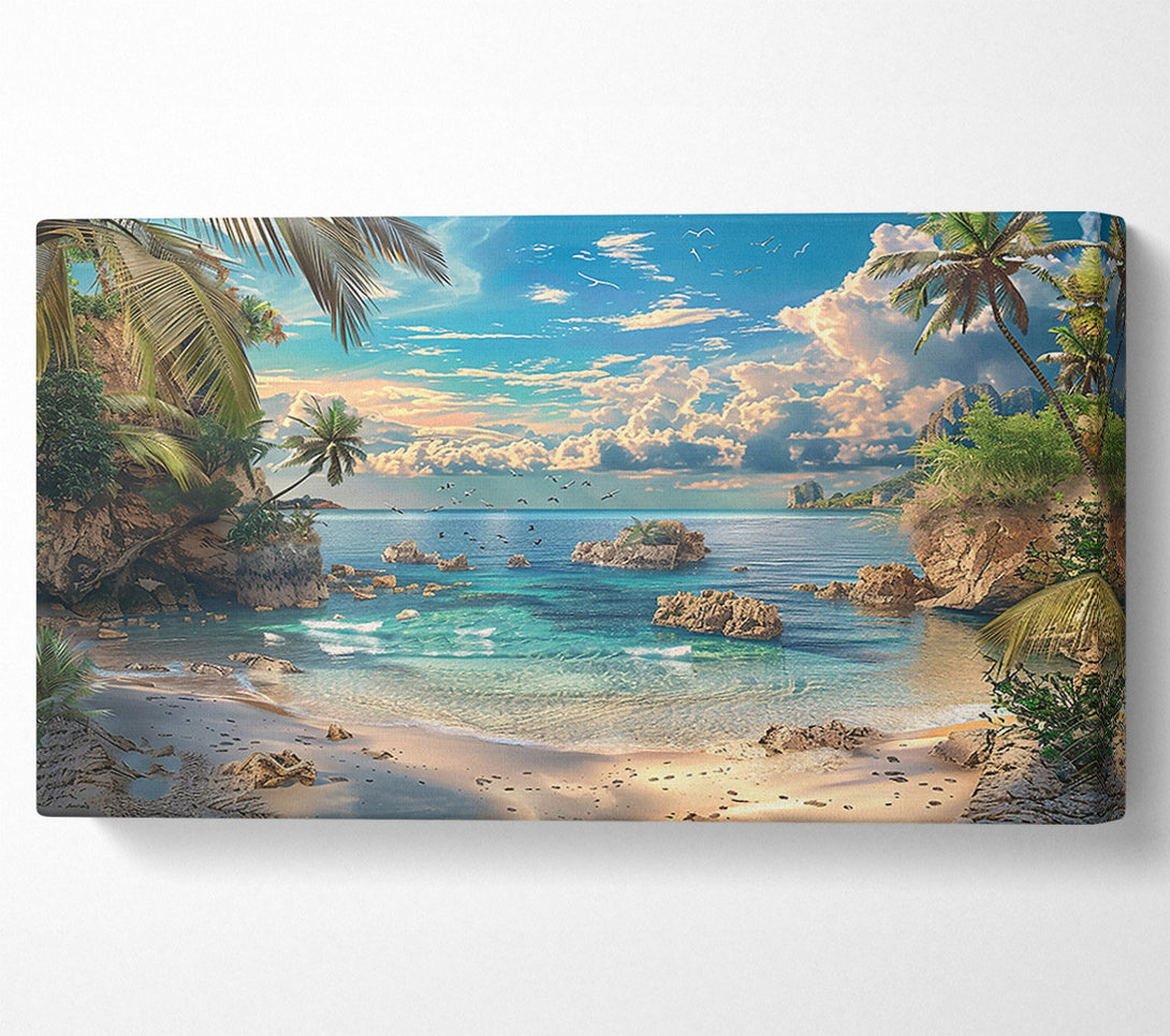  A Canvas Print of Azure Coastal Serenity Canvas Art