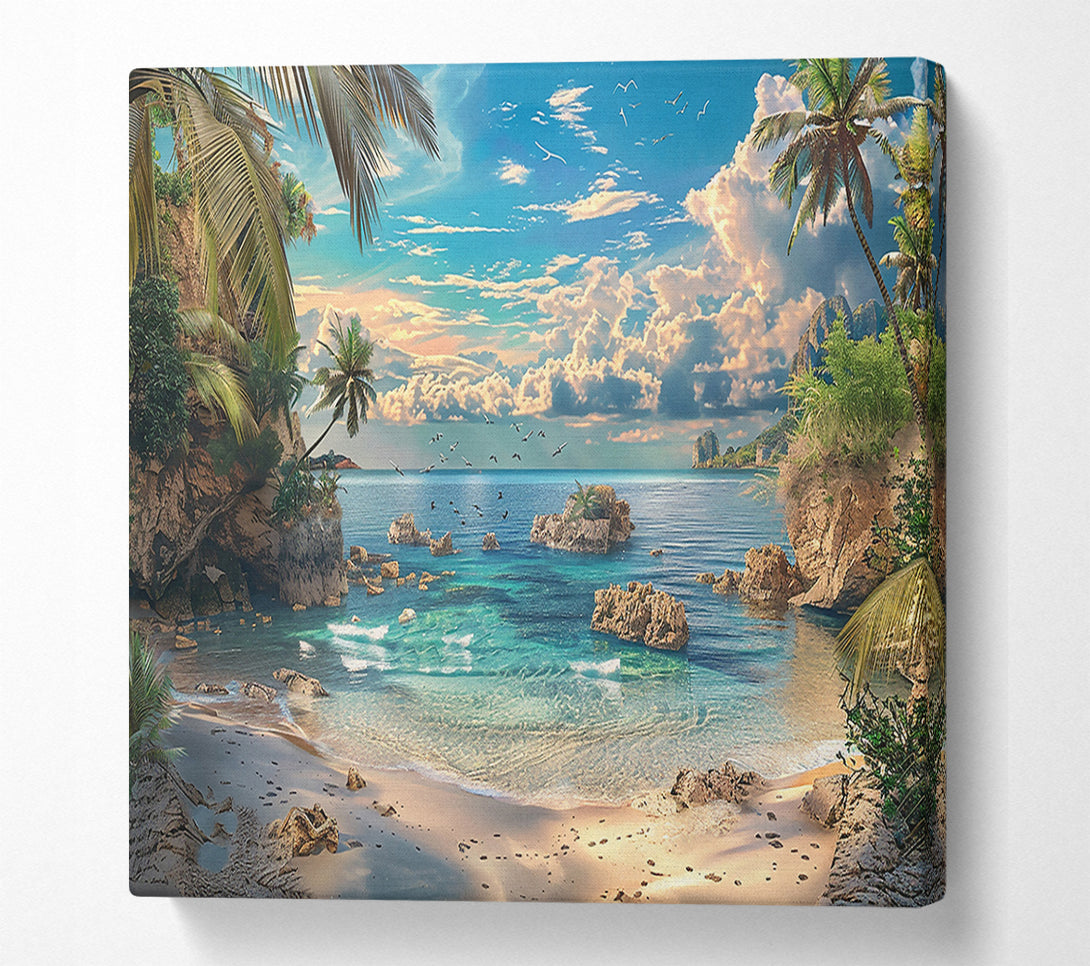  A Canvas Print of Azure Coastal Serenity Canvas Art