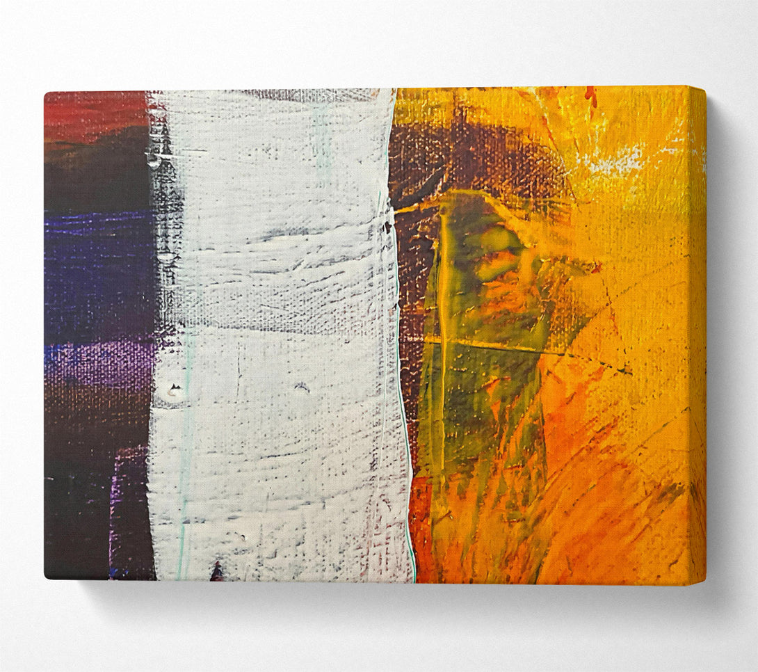  A Canvas Print of Golden White Abstract Canvas Art