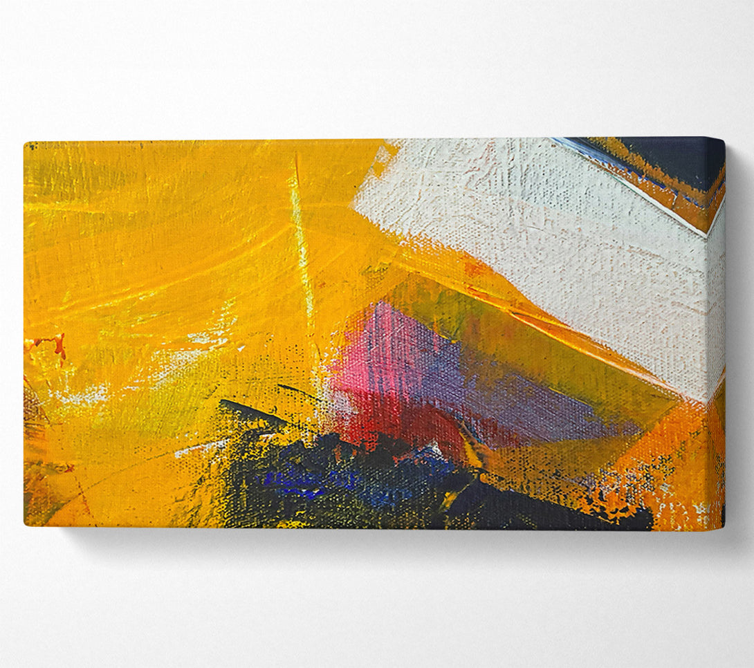  A Canvas Print of Golden Brushstrokes Abstract Canvas Art