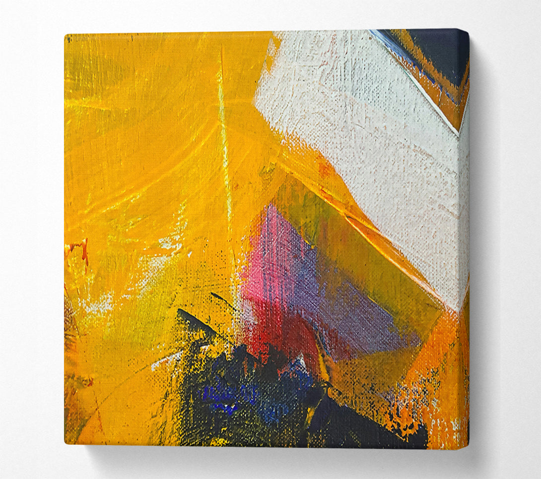  A Canvas Print of Golden Brushstrokes Abstract Canvas Art