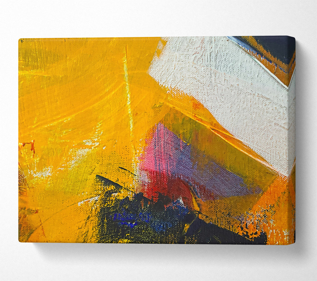  A Canvas Print of Golden Brushstrokes Abstract Canvas Art