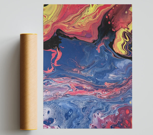 Blue Swirling Dreams Poster
