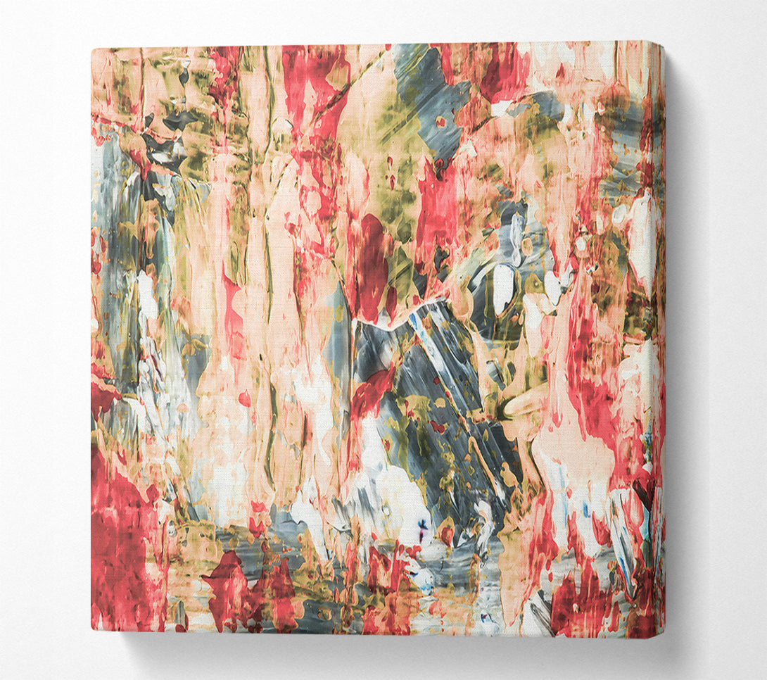  A Canvas Print of Crimson Abstract Burst Canvas Print