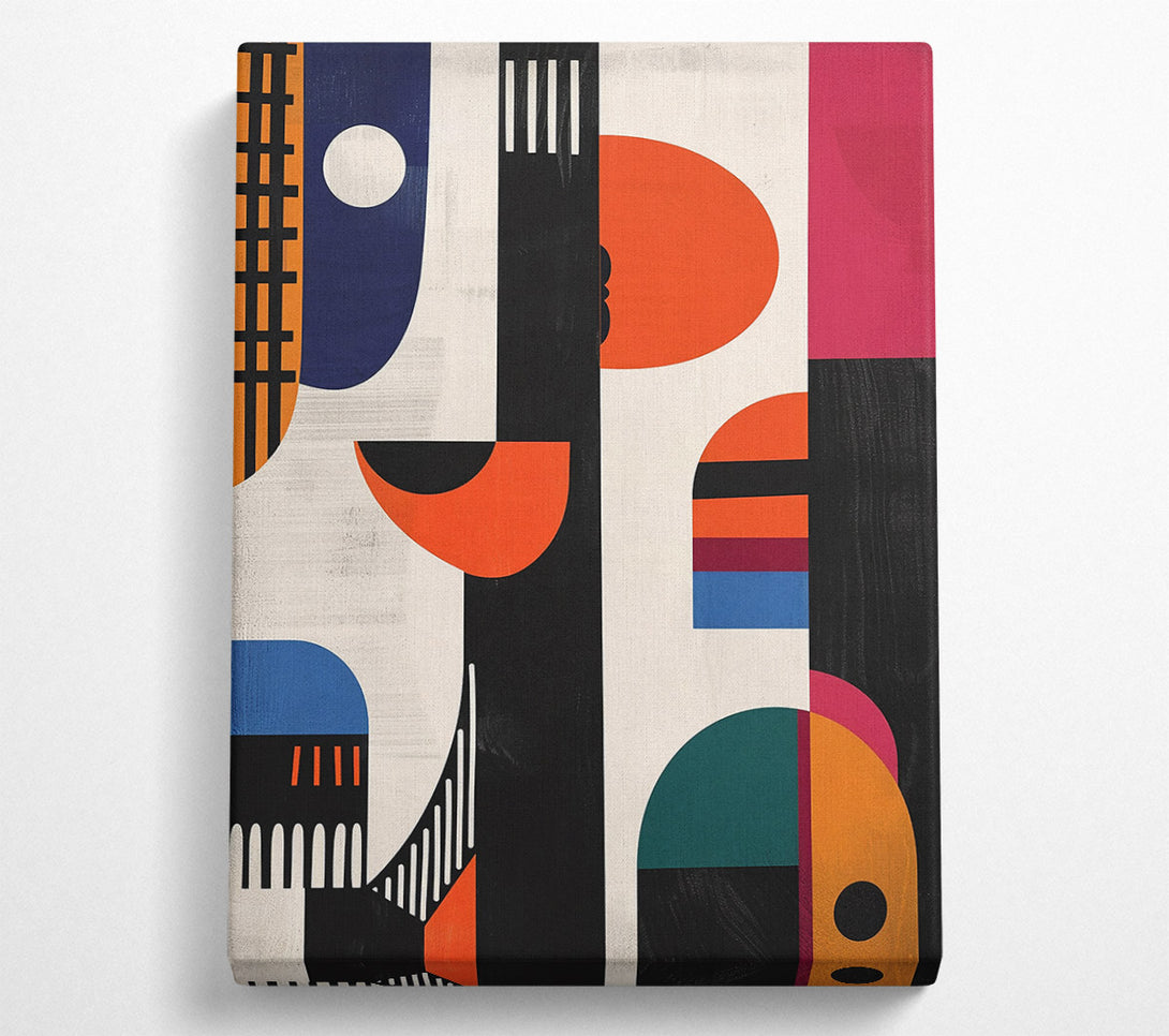  A Canvas Print of Orange Abstract Shapes Canvas Wall Art