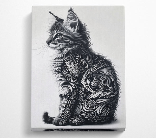  A Canvas Print of Black Feline Flourish Canvas Print