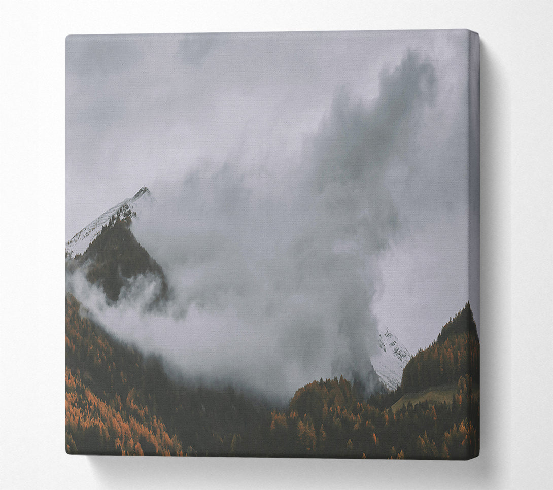  A Canvas Print of Gray Sky Mountain Mist Canvas Print