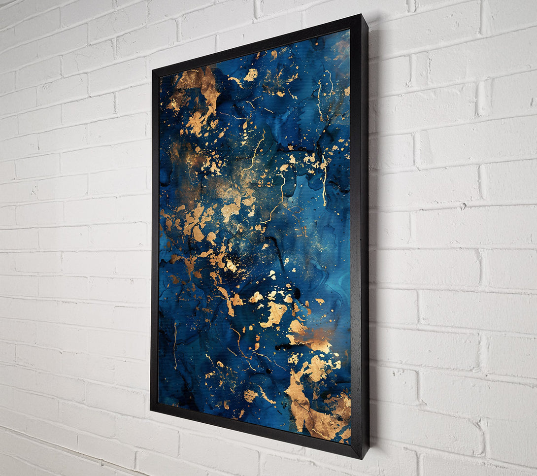  A Canvas Print of Azure Gold Swirls Canvas Art