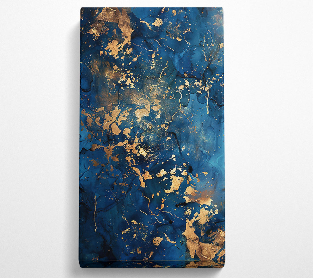  A Canvas Print of Azure Gold Swirls Canvas Art