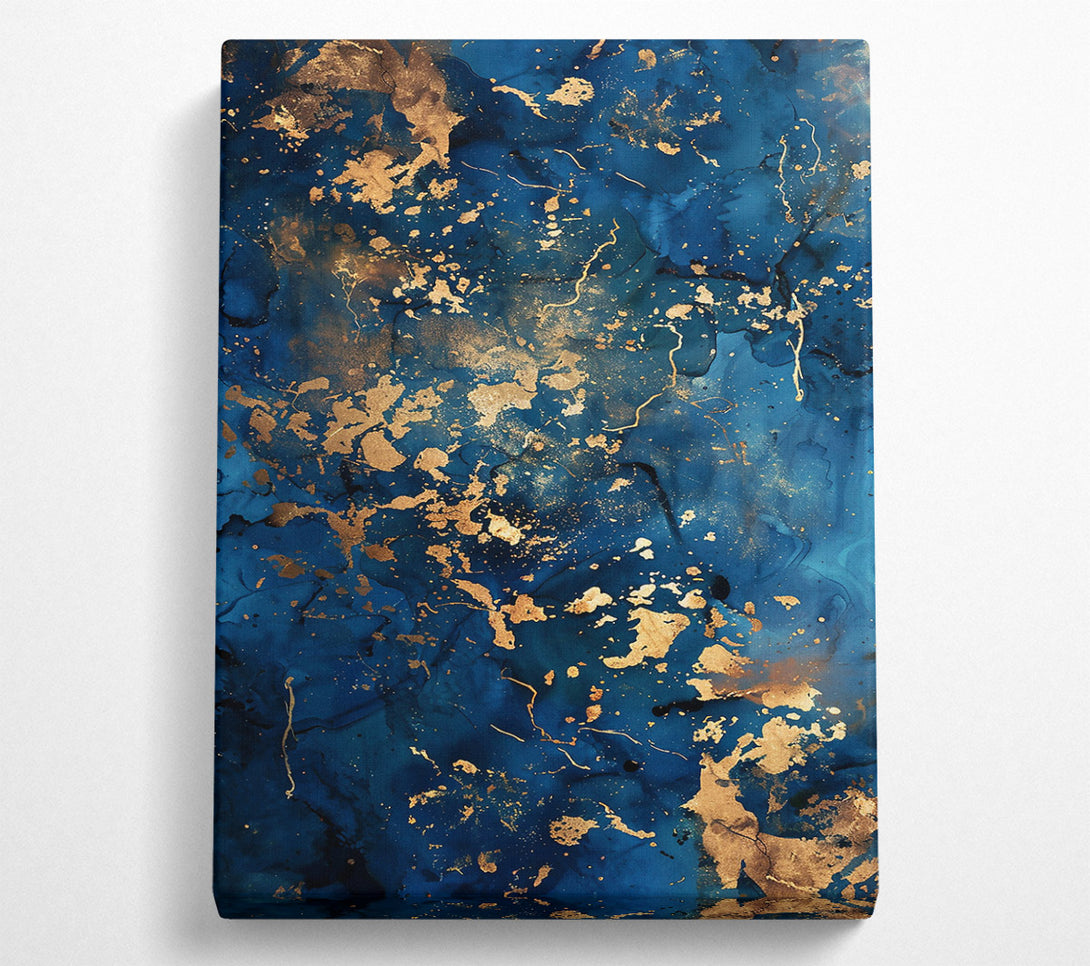 A Canvas Print of Azure Gold Swirls Canvas Art