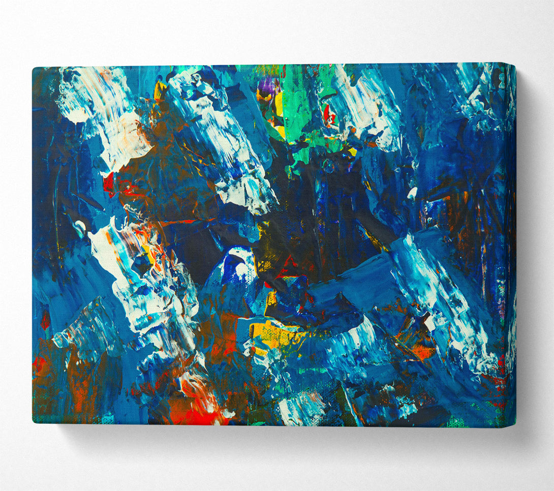  A Canvas Print of Azure Abstract Expressionism Canvas Art
