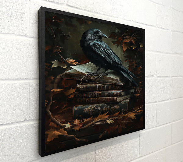 Black Raven And Old Books