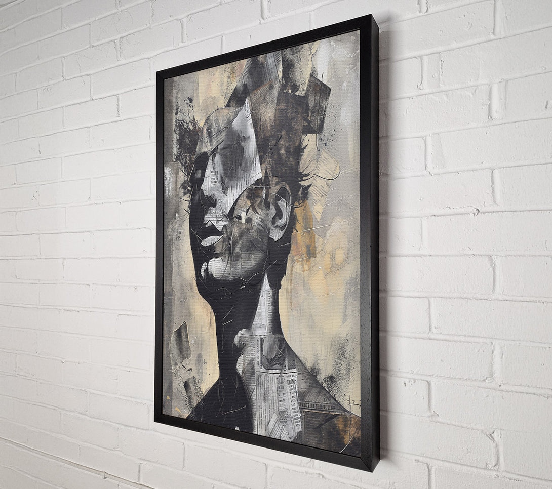  A Canvas Print of Collage Head Graffiti Canvas Wall Art