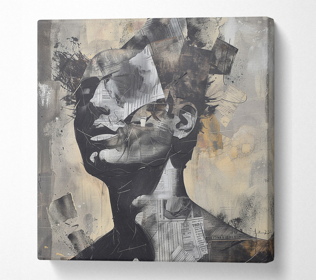  A Canvas Print of Collage Head Graffiti Canvas Wall Art