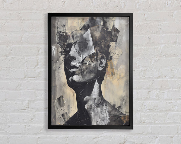 Collage Head Graffiti Framed Print