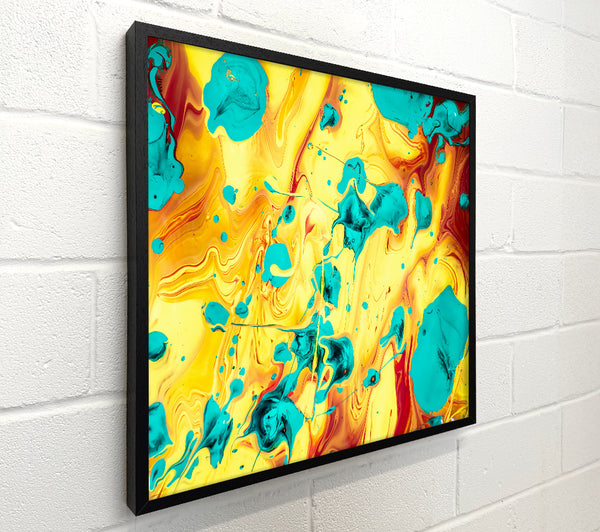 Yellow And Aqua Swirls