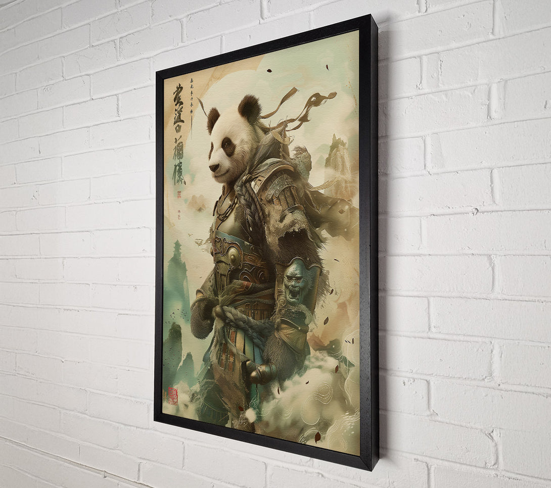  A Canvas Print of Golden Panda Warrior Canvas Print