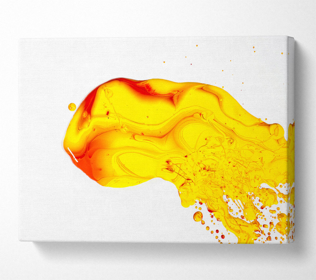  A Canvas Print of Golden Abstract Splashes Canvas Wall Art