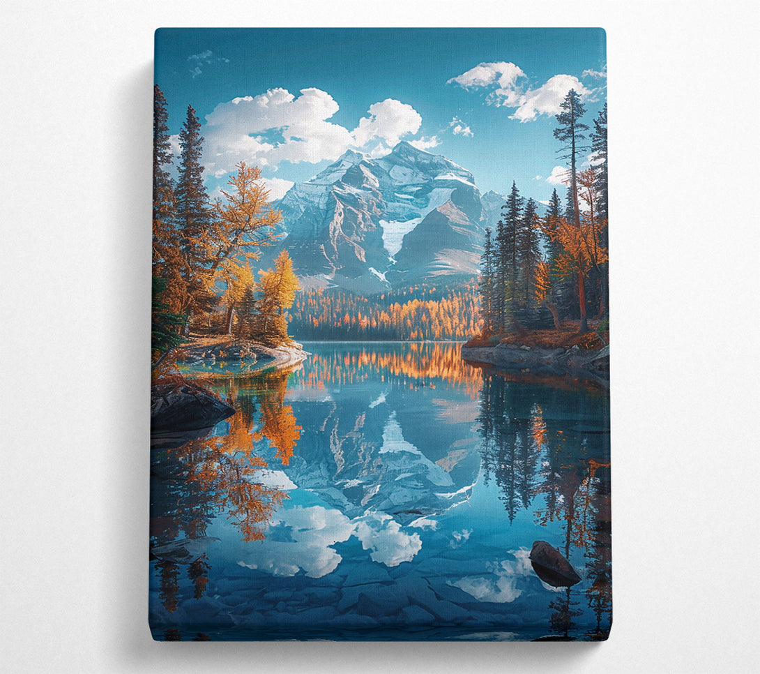  A Canvas Print of Azure Mountain Reflection Canvas Print