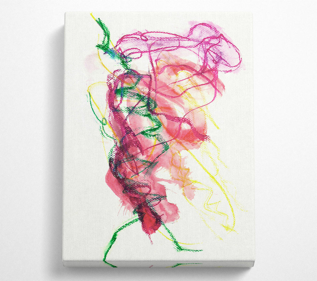  A Canvas Print of Crimson Abstract Dance Canvas Art