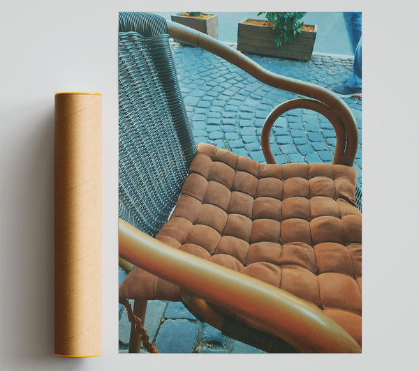 Brown Chair Cushion Giclee Print