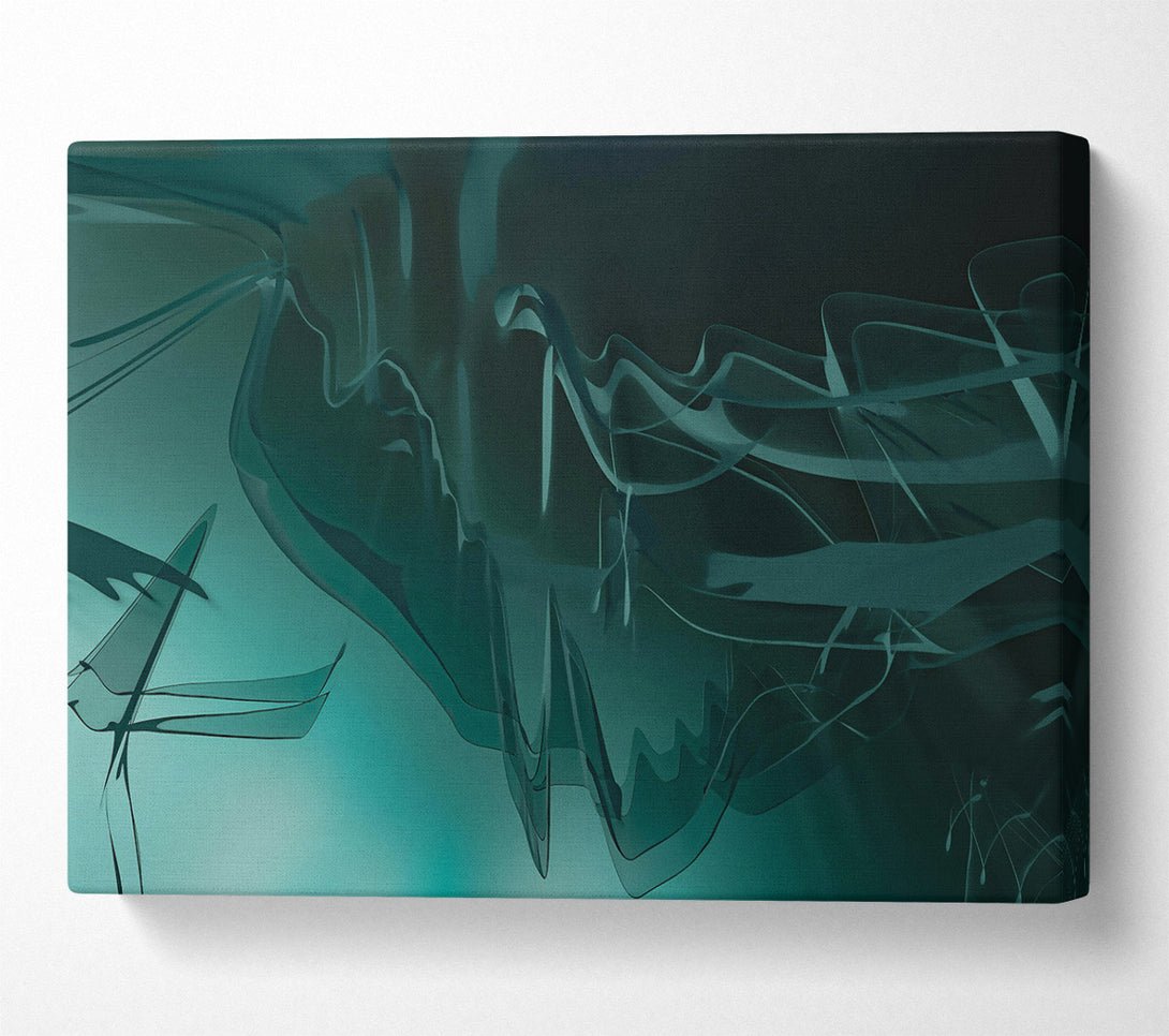  A Canvas Print of Teal Abstract Flow Canvas Art