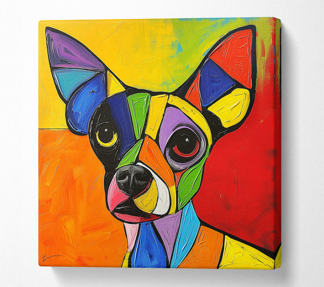  A Canvas Print of Colour Chihuahua Canvas Wall Art