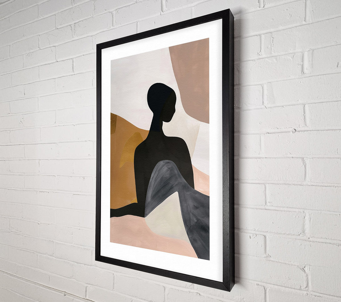  A Canvas Print of Black And Blush Abstraction Canvas Print