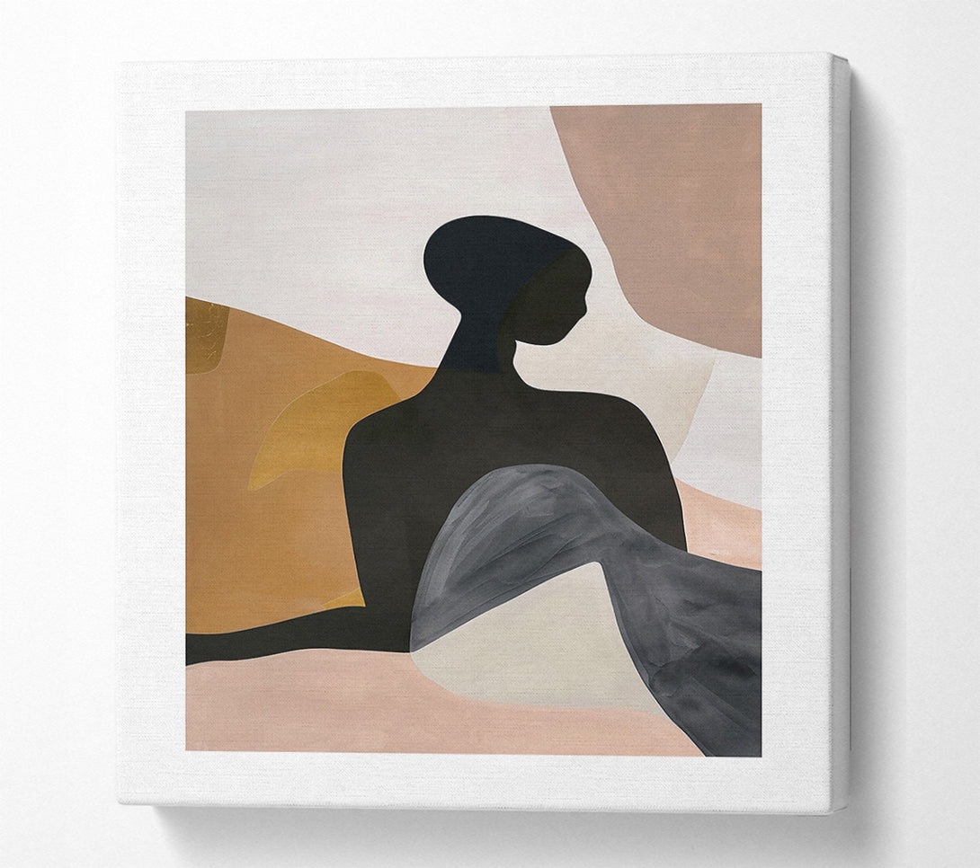  A Canvas Print of Black And Blush Abstraction Canvas Print
