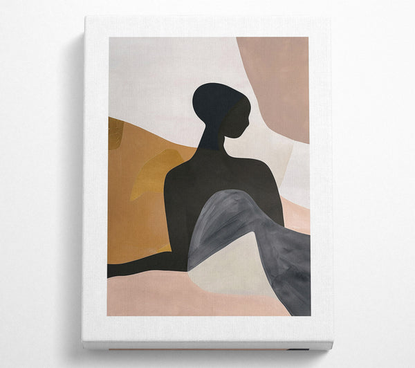  A Canvas Print of Black And Blush Abstraction Canvas Print