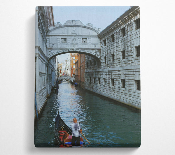  A Canvas Print of Gondola Under Blue Bridge Canvas Art