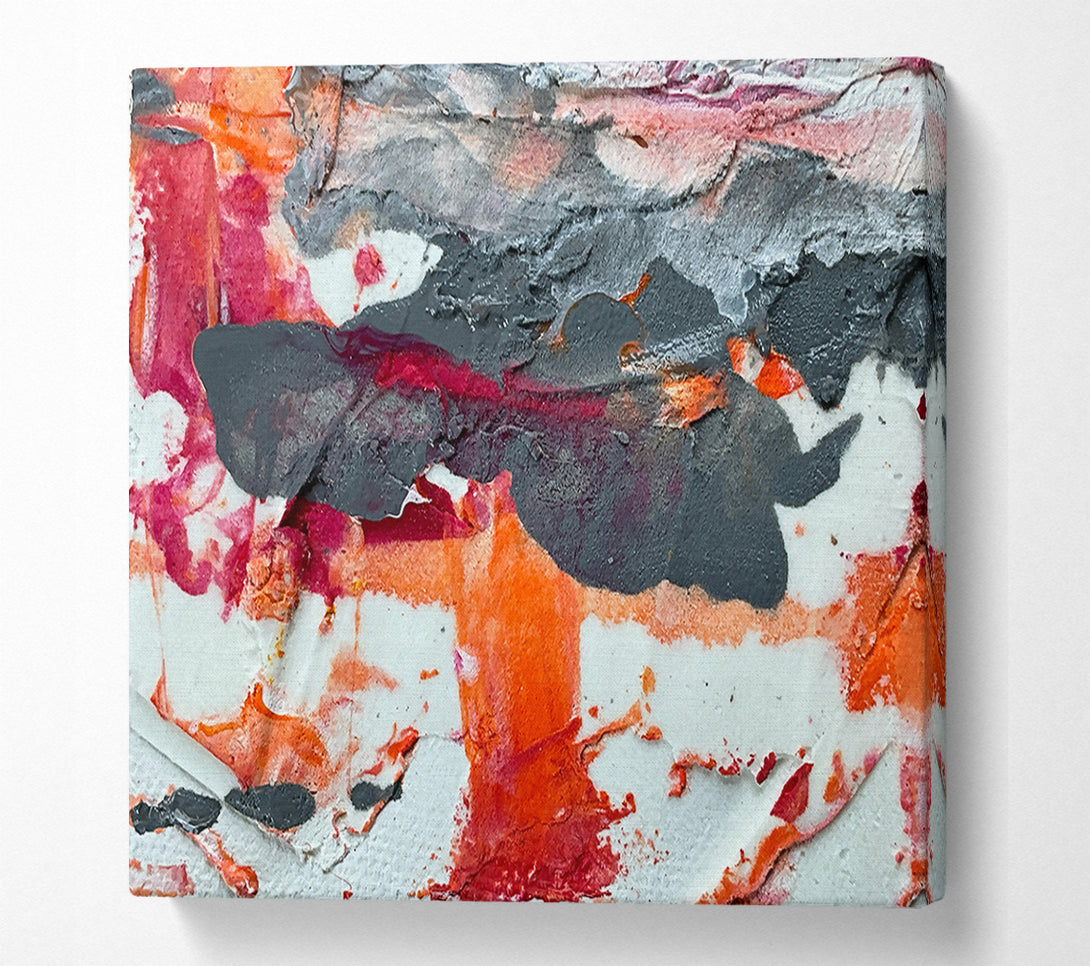  A Canvas Print of Crimson And Orange Abstract Canvas Art