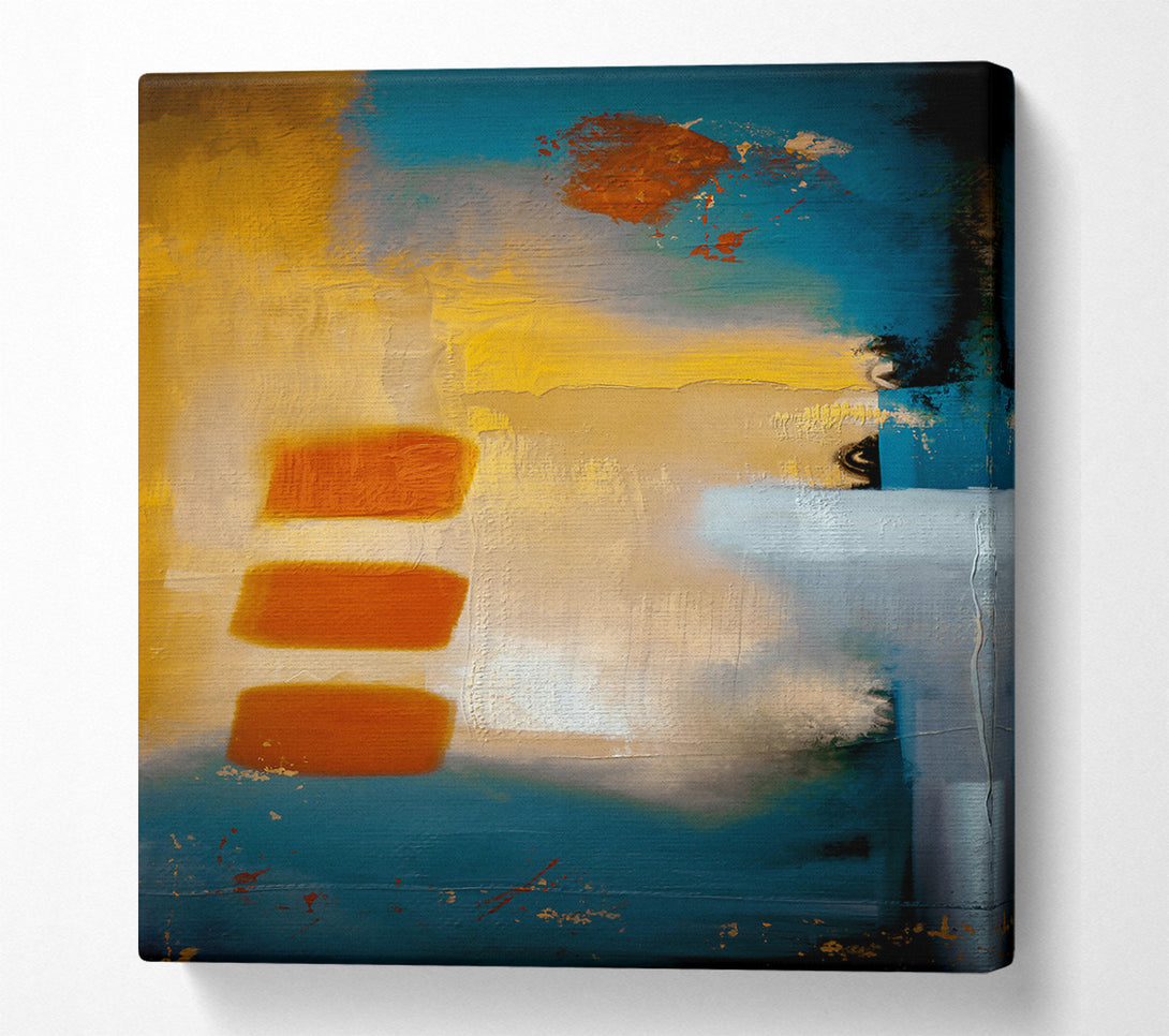  A Canvas Print of Teal Abstract Shapes Canvas Print