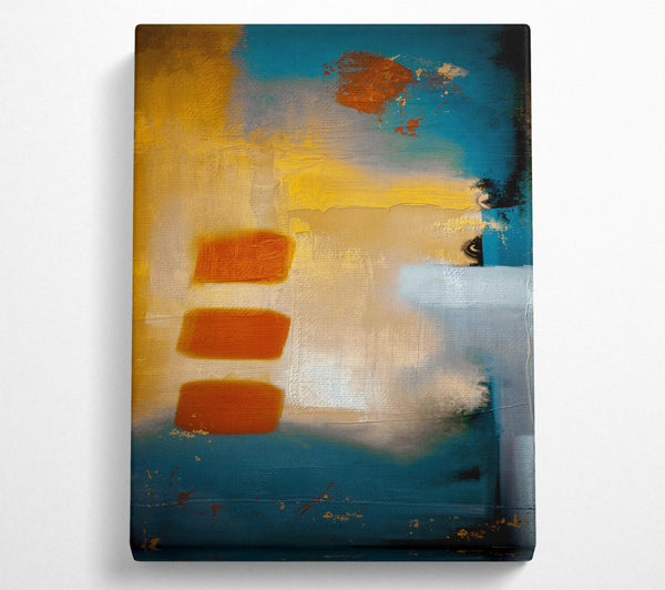  A Canvas Print of Teal Abstract Shapes Canvas Print