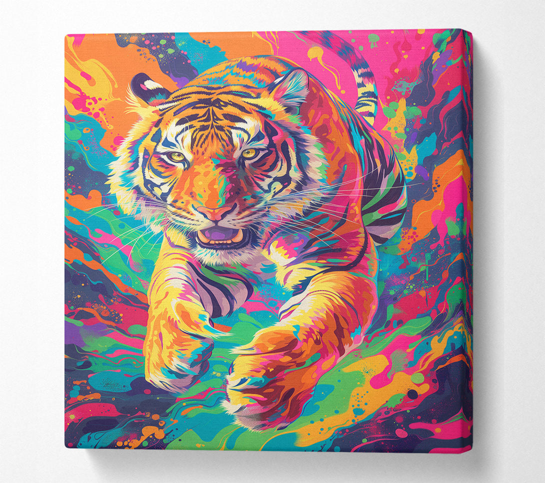  A Canvas Print of Colour Tiger Canvas Wall Art