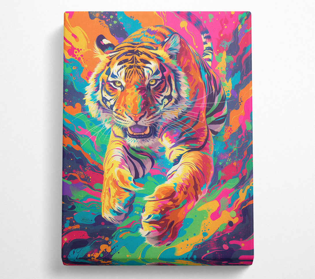  A Canvas Print of Colour Tiger Canvas Wall Art