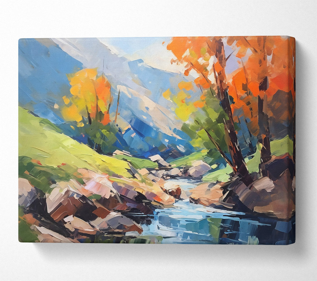  A Canvas Print of Orange Stream Valley Canvas Wall Art