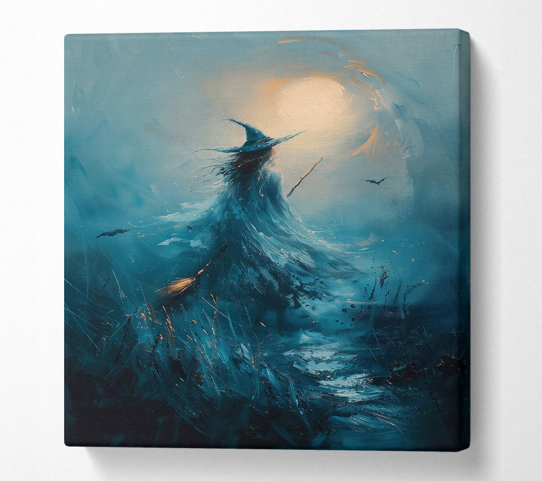  A Canvas Print of Teal Witch'S Flight Canvas Wall Art