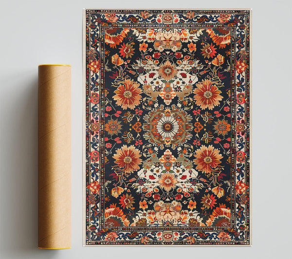 Midnight Floral Tapestry. Giclee Print