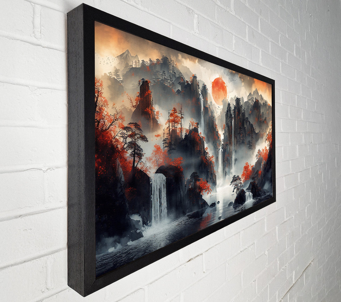  A Canvas Print of Crimson Mountain Falls Canvas Wall Art