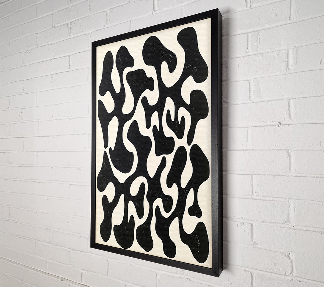  A Canvas Print of Black Abstract Forms Canvas Wall Art