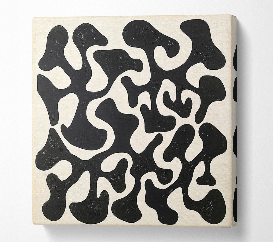  A Canvas Print of Black Abstract Forms Canvas Wall Art